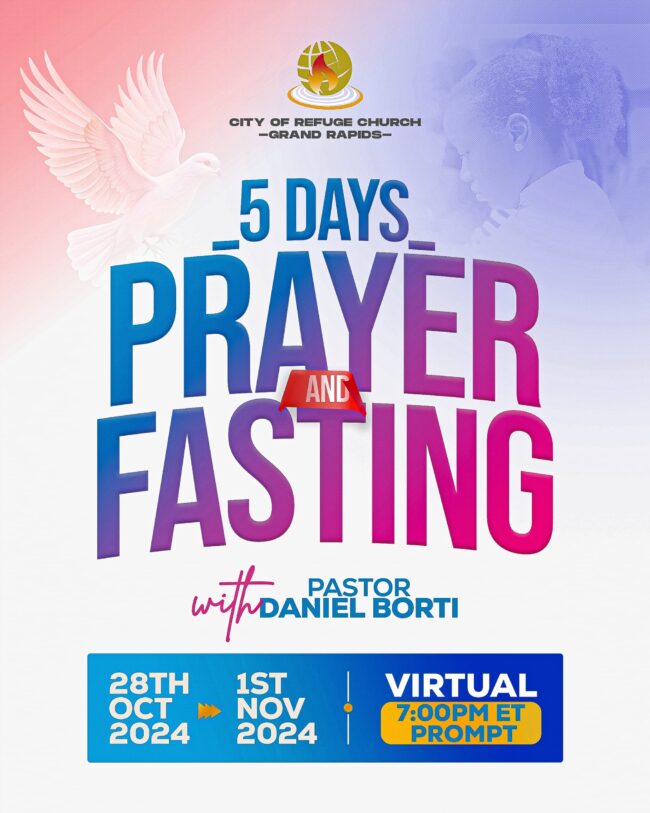 FIVE DAYS PRAYER FASTING-CRC 5 DAYS PRAYER FASTING